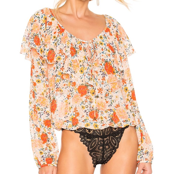 Free People Say It To Me Bodysuit in Ivory Combo - Picture 2 of 7